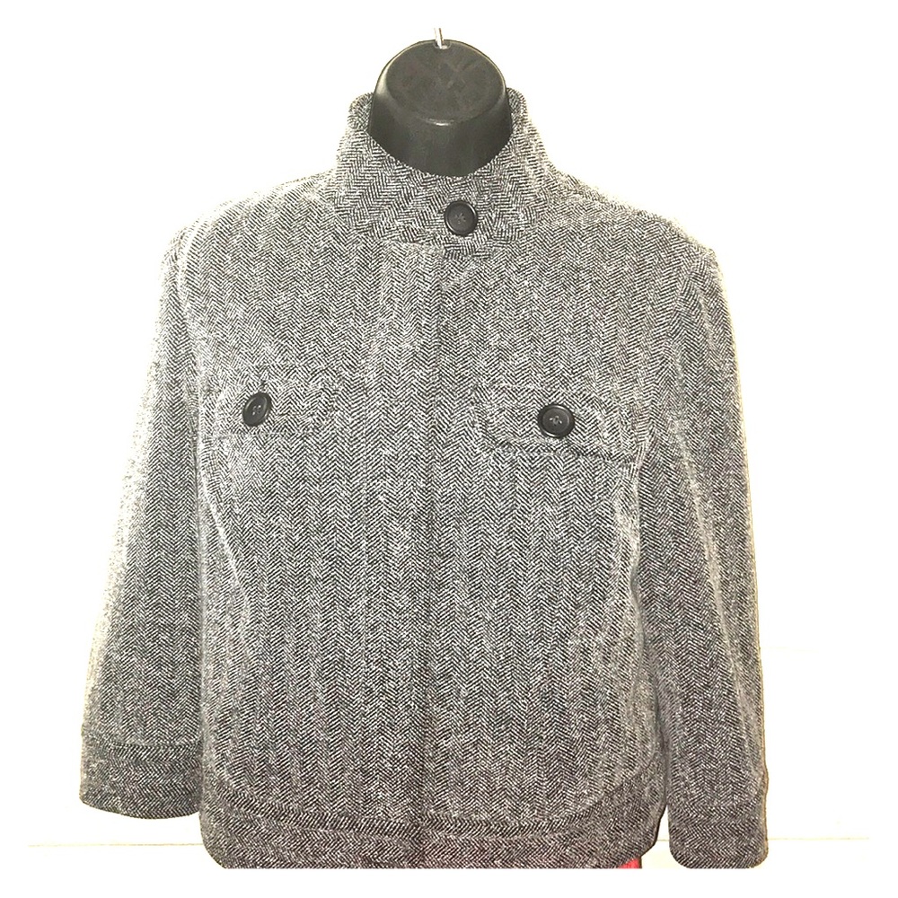 Mossimo tweed career jacket high neck gray size L